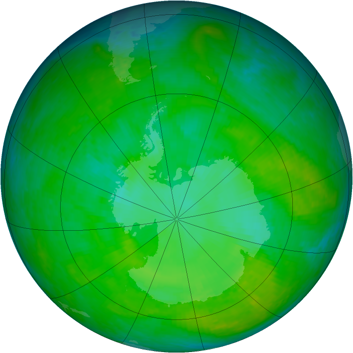 Antarctic ozone map for 18 December 2002